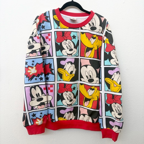 Disney Other - Disney Mickey And Friends Comic Book Style Sweatshirt Mens Size XL EUC